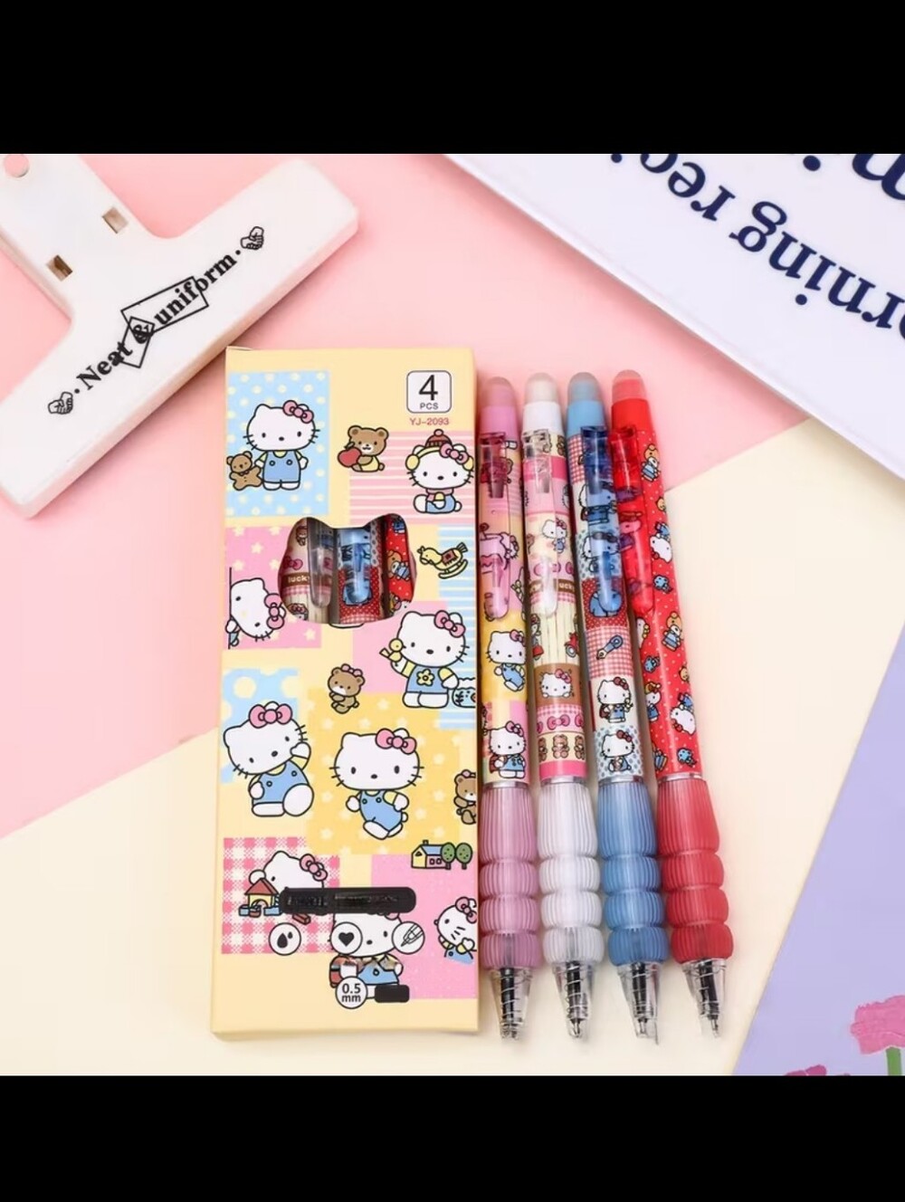 Sanrio Hello Kitty Erasable Click Gel Pens, 4pk
